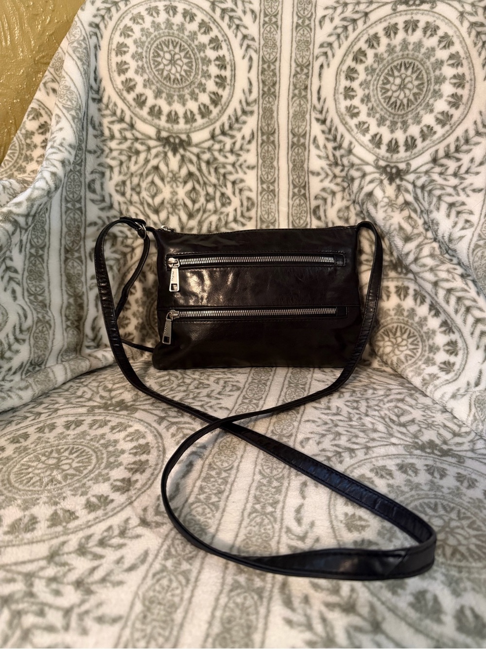 Hobo International Mara Black Leather Crossbody Bag
